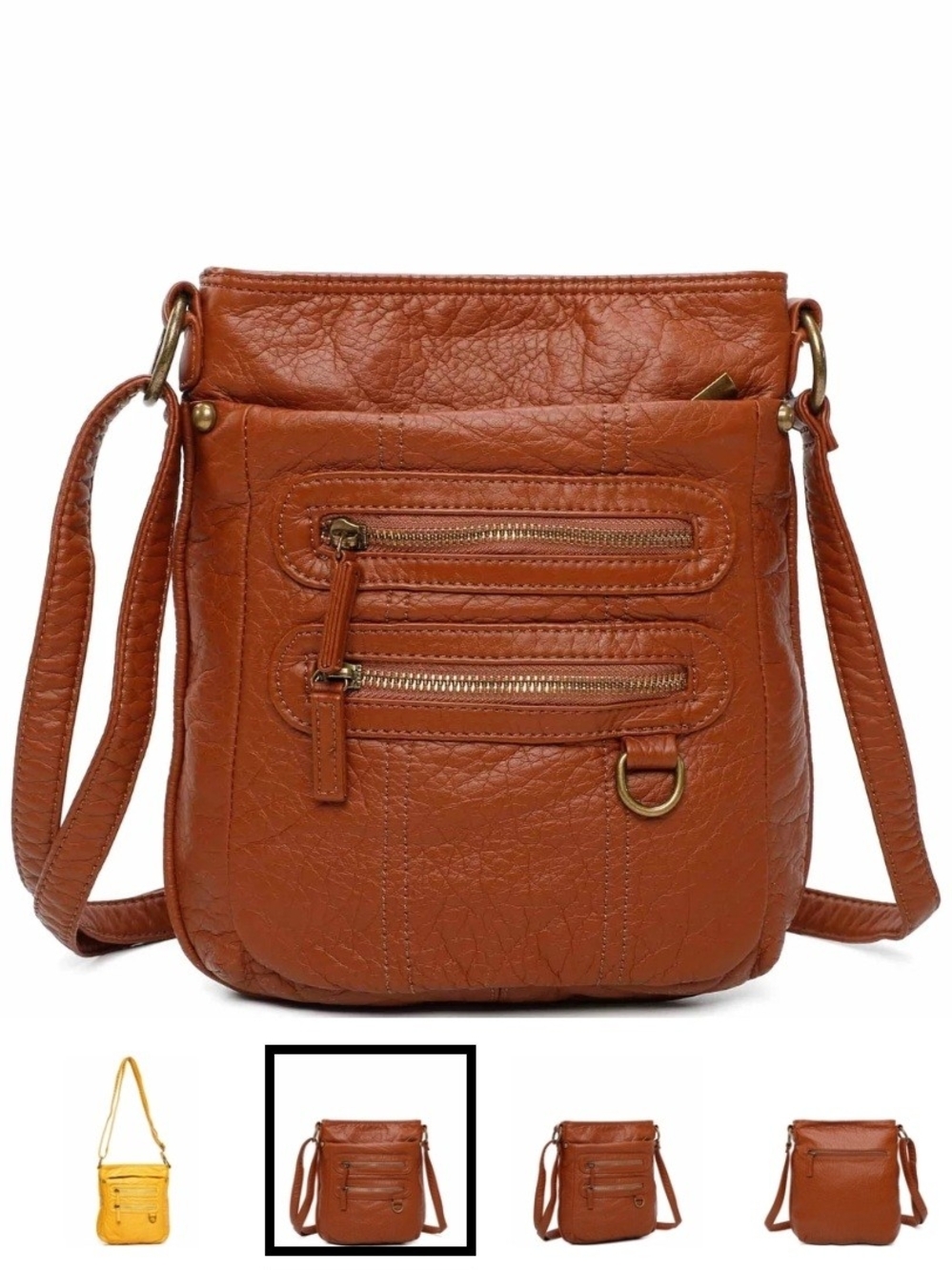 $58 Ampere Willa Brown Soft Vegan Leather Crossbody Bag